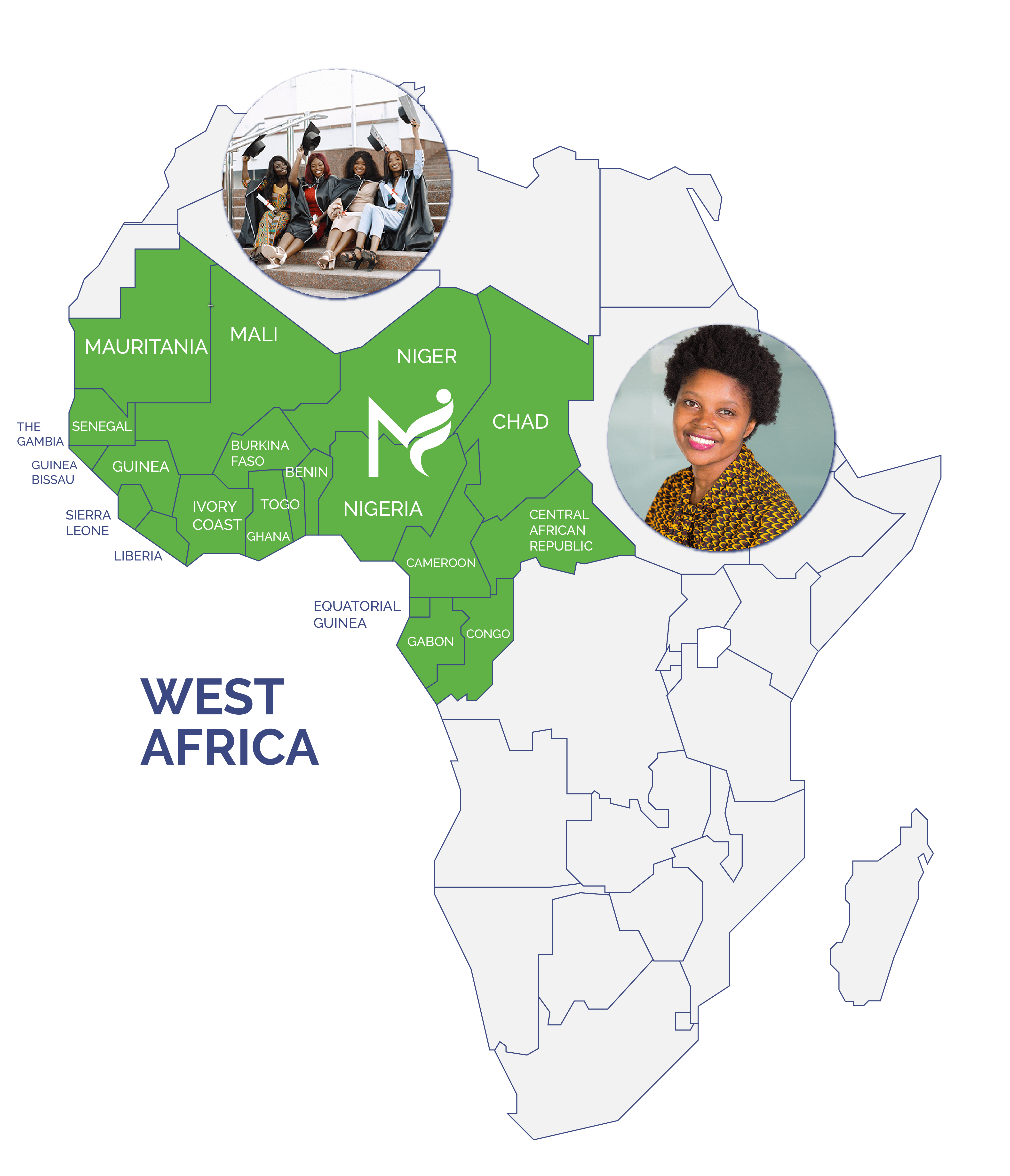 Nigerian Virtual Assistants - West Africa Map - My Freedom VA